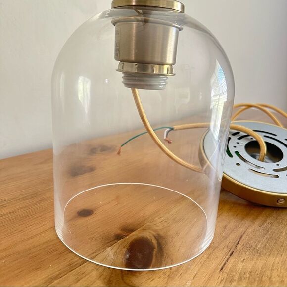 West Elm Antique Brass Pendant With Bell Pendant - Picture 8 of 9